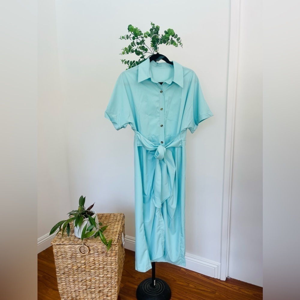 Beautiful aqua tie dress - Picture 3 of 7